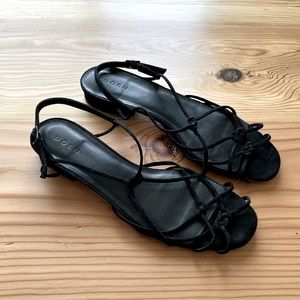 Doen black suede sandals size 37 with dustbag